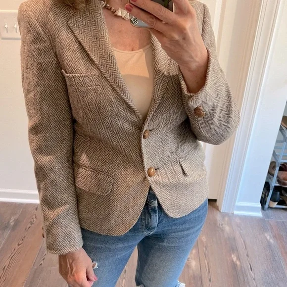 Vintage brown tweed quintessential fall winter blazer - Picture 5 of 15